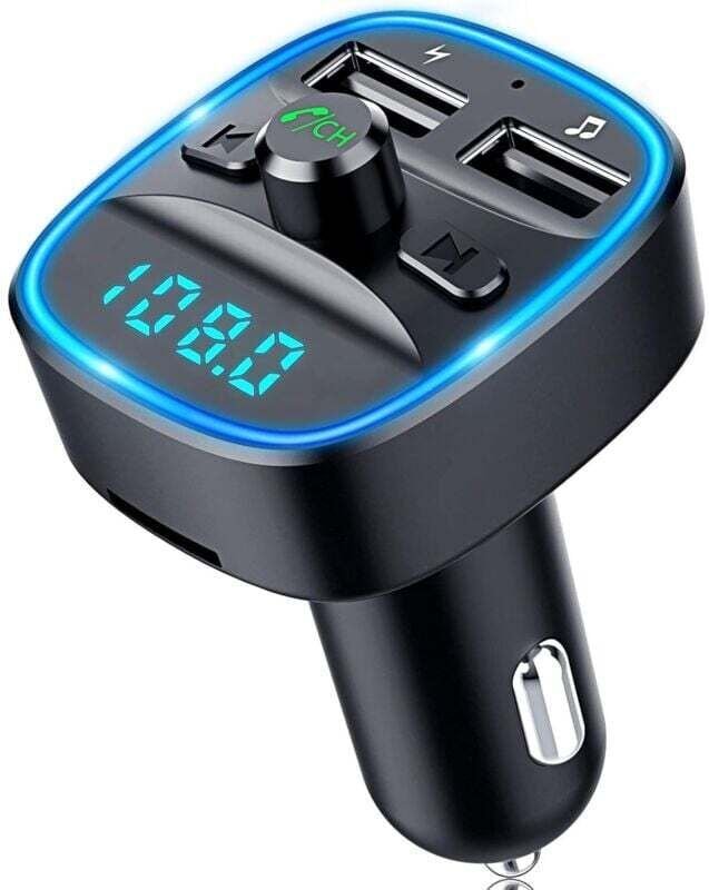 Bluetooth-FM-Transmitter, Bluetooth-5.0-Autoradioadapter mit MP3-Player, kabelloses Freisprechsystem, Zigarettenanzünder...