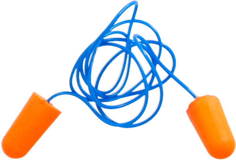 Schaumstoff-Ohrstöpsel-Set, 2 Stöpsel mit Kordel, snr 31 dB