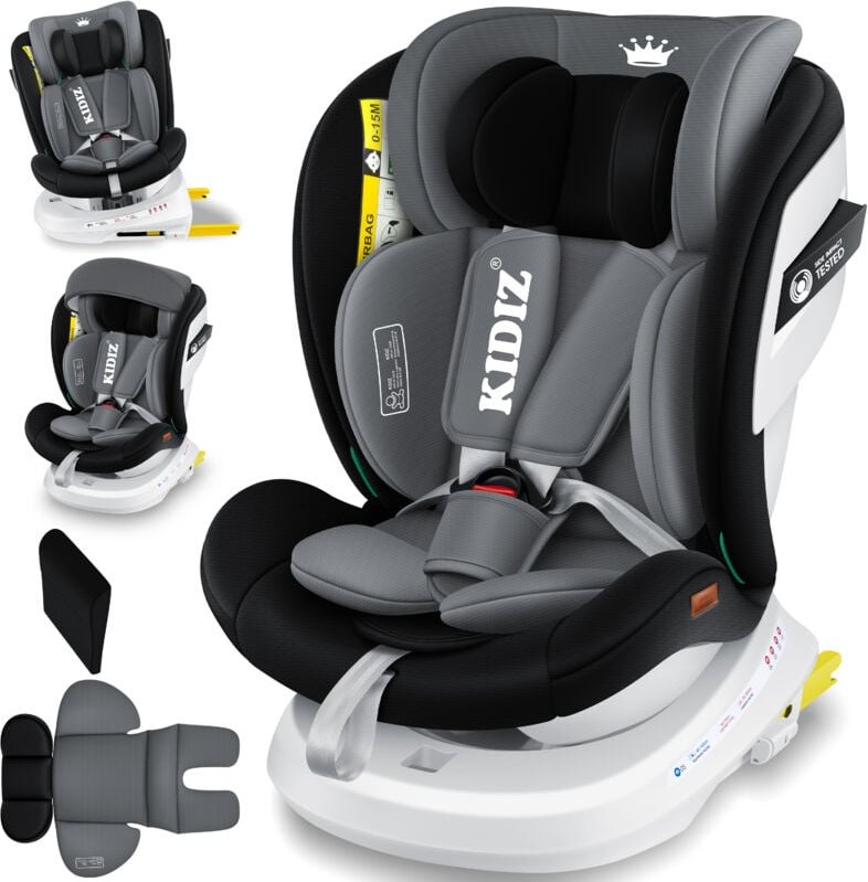 Kindersitz Autositz Kinderautositz Baby Isofix Top Tether 360° drehbar i-Size Gruppe 0/1/2/3 ab Geburt -12 Jahre + Sonne...