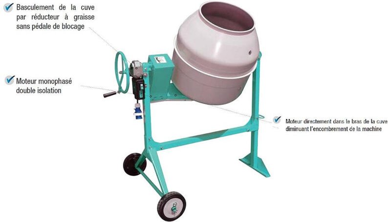 Betonmischer syntesi IMER S160 elektrisch Stahltank 160 Liter Mischen 1 Sack 25kg 01015620