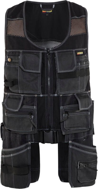 Ärmelloser Arbeitsschutzweste X1900 mit Mehrfachtaschen 3119 – Schwarz 4XL