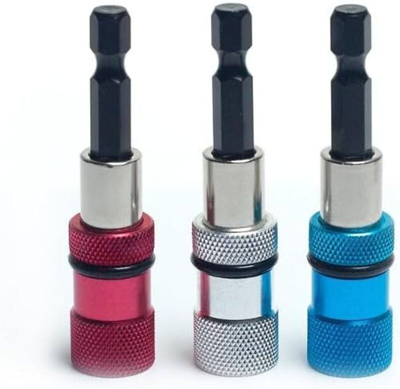 3-teiliges Set bestehend aus einem magnetischen Bithalter für einen 1/4 Zoll tiefen Sechskantschraubendreher, einem Sech...