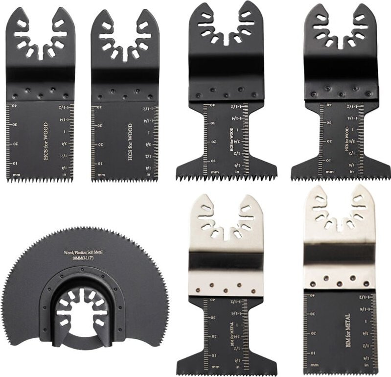 Mophorn - 50 Stück oszillierende Sägeblätter, Schnellspann-Set für Multifunktionswerkzeuge, HCS-Sägeblätter für Holz, Ku...