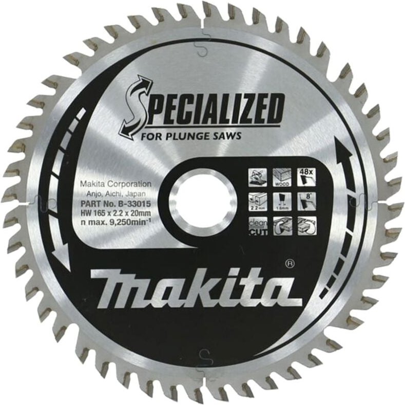 Makita Kreissägeblatt 165x20, 48 Zahn, speziell für Tauchsägen (B-33015)