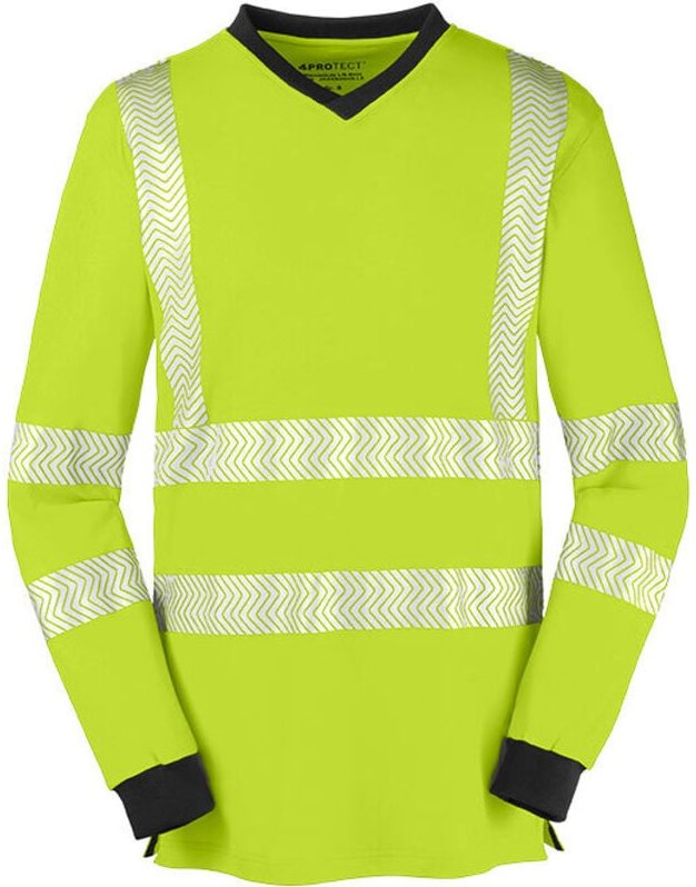 Warnschutz-Langarmshirt Jacksonville Größe L leuchtgelb/grau 4PROTECT