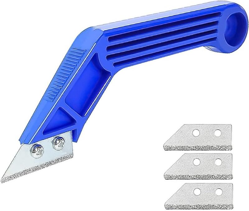Fugenentferner, Fugenkratzer mit 3 Ersatzklingen, Fugenentfernungswerkzeug für die Reinigung von Wand- und Bodenfliesen