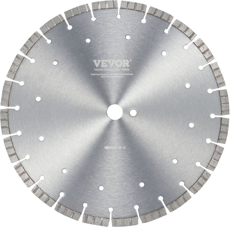 VEVOR Diamantsägeblatt, 14 Zoll/350 mm Betonsägeblatt für Nass- oder Trockenarbeiten, 0,47 Zoll/12 mm gewellte Zähne, Di...