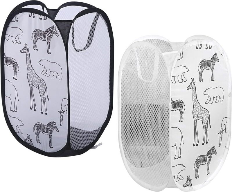 Set mit 2 faltbaren Pop-up-Wäschekörben mit Griffen – Wäschekörbe für Spielzeug, Kleidung, Kinderzimmer – 30x30x48 cm (s...