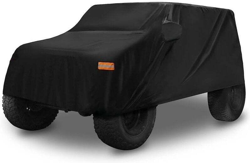 Autoabdeckung, vollständig wasserdichte und staubdichte Außenabdeckung für Jeep Wrangler JK JL 2-Türer bis 440 cm