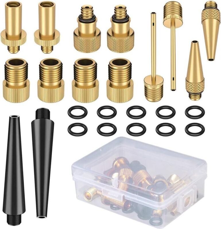 Fahrradventil Adapter Kit für DV SV AV Fahrradventil, Dunlop Ventil Ventil Adapter Kit mit Dichtung für Fahrradpumpe, Ba...