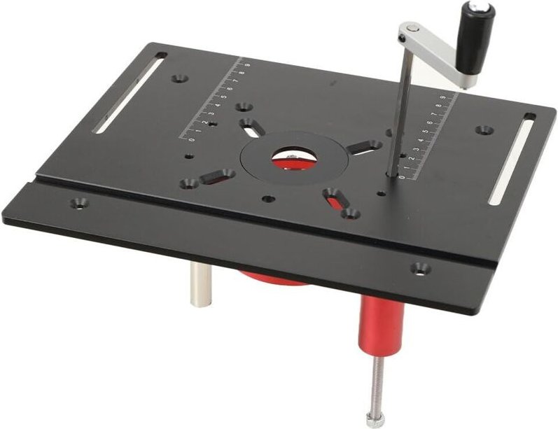 Frästischlift, Frästisch-Zubehörset, manuelles Hebesystem für Holzgravurmaschinen, Tischkreissäge, Einsatzplatte, Substr...