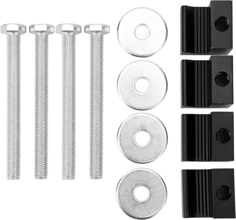 LKW-Werkzeugkasten, Zurrset, sichere Aluminium-J-Haken, universelle Edelstahlteile, 4-teiliger Pickup-Truck (Schwarz).