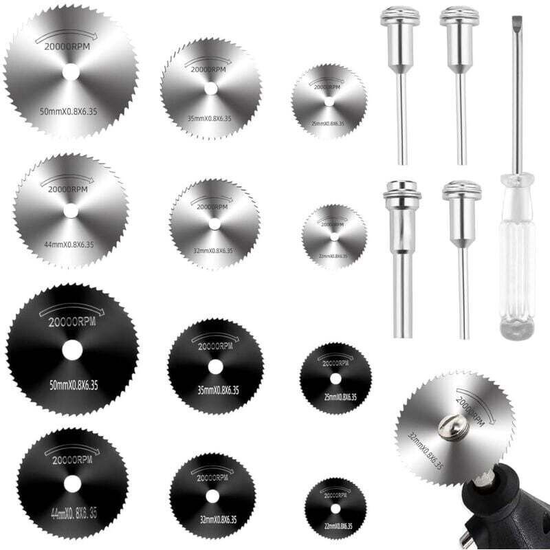 Dischi da taglio da 17 pezzi per accessori Dremel, mini trapano rotativo HSS multifunzionale per Dremel, per tagliare me...