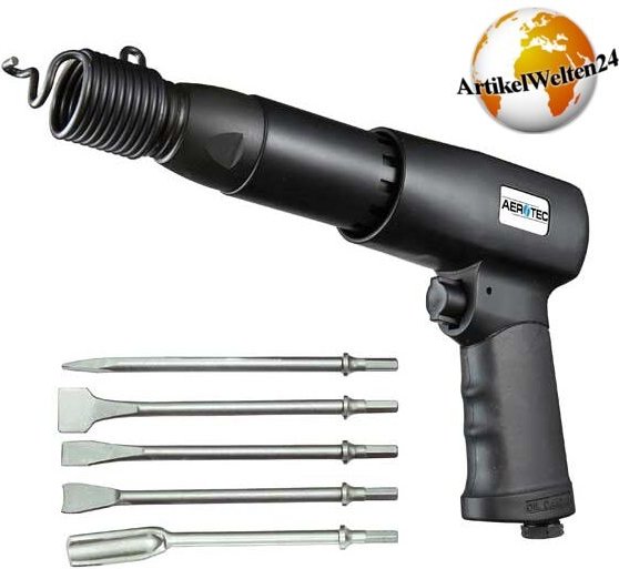 Druckluft Meißelhammer Set stx ii 225mm im Koffer inkl 5 Meißel, 3200min - Aerotec
