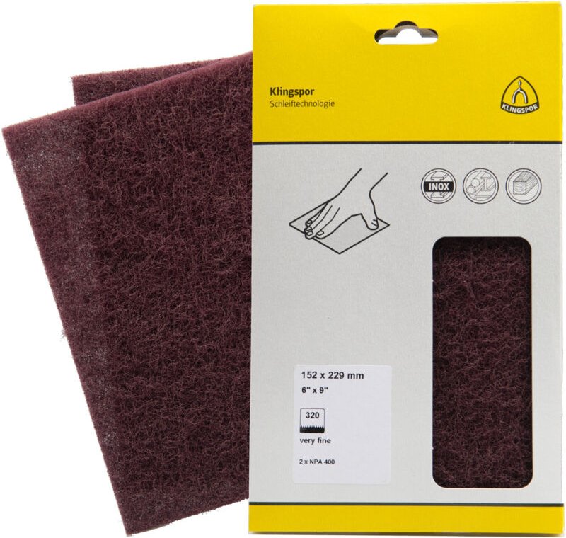 Npa 400 Vliesbogen, 152 x 229 mm Very Fine Korund, SB-verpackt im Reiter 2 Stk - Klingspor