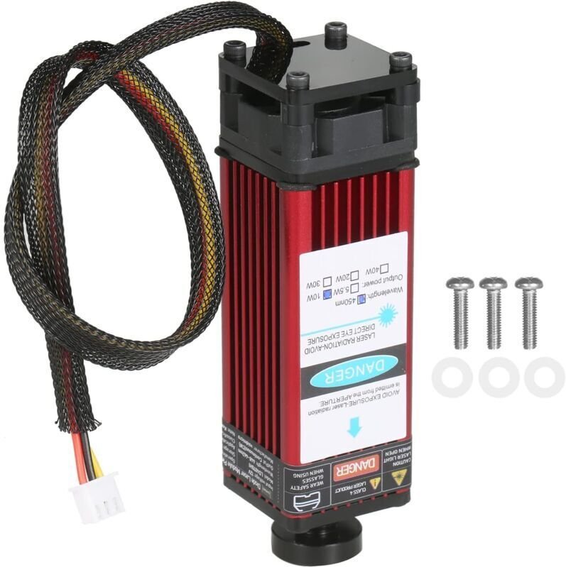 Vtizikl Module laser 5,5 W 450 nm Tête laser de gravure Longueur focale réglable Gravure de haute précision Plastique Cu...