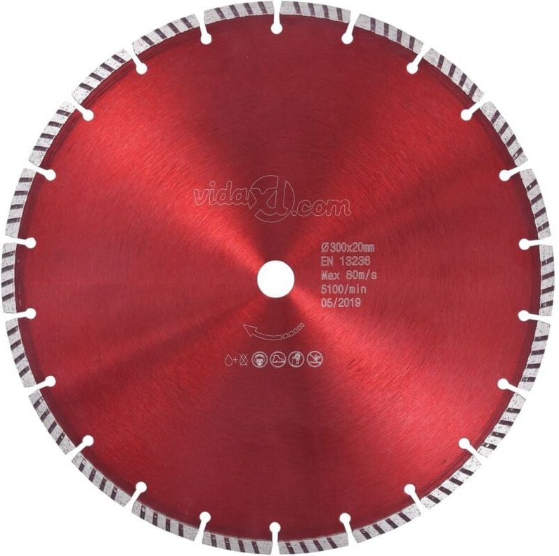 Diamant-Trennscheibe mit Turbo Stahl 300 mm vidaXL