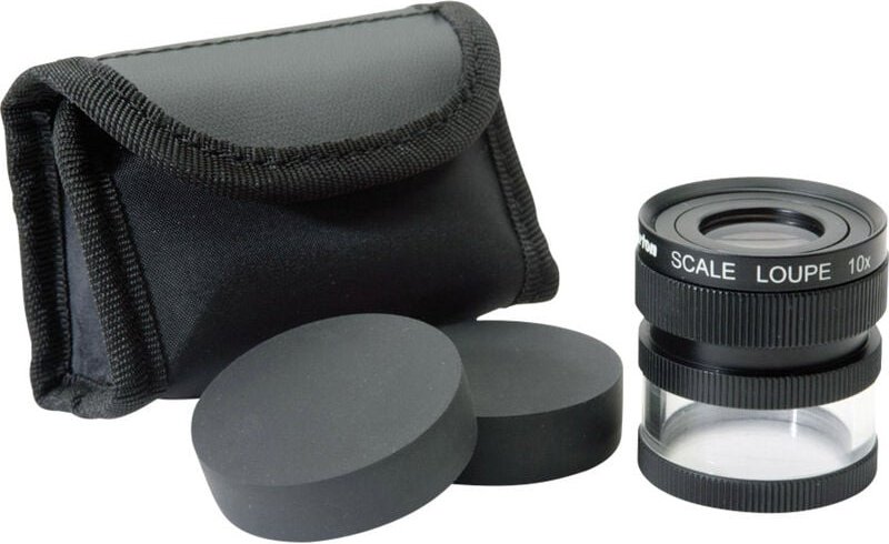M12102 Handlupe mit Messskala Vergrößerungsfaktor: 10 x Linsengröße: (ø) 19 mm - Ideal Tek