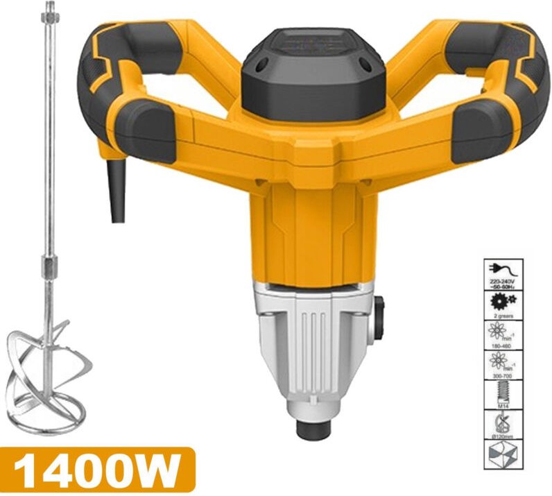 Trade Shop - mörtelmischer 1400 watt bohrmaschine zementklebermischer mit M14 schneebesen -