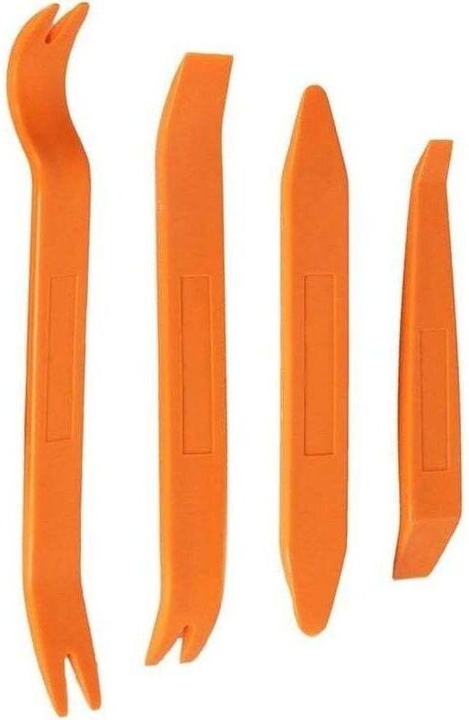 Universelles 4-teiliges neues Auto-Audio-Video-Armaturenbrett-Clip-Demontage-Set inklusive Hebelwerkzeug (Gelb)