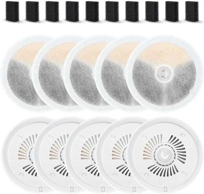 10er-Pack Filter für Eversweet Solo SE/Solo 2/3 Pro/3/2S Katzenbrunnen mit 10 Schwammfiltern, vierfaches 3.0-Filtersyste...