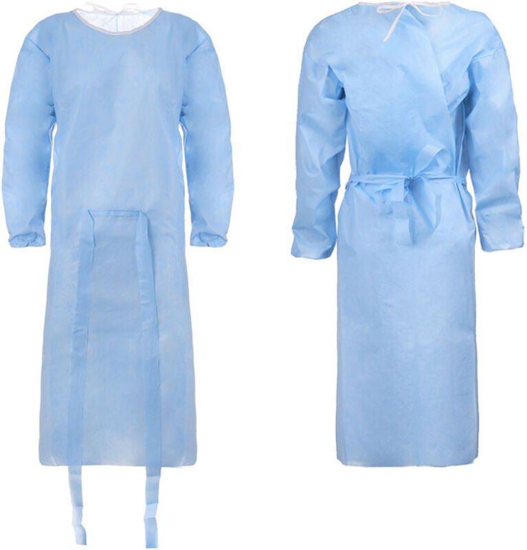 Einwegschürze blau Größe L mit Gummiband (24 g Vliesstoff) 10 Stück