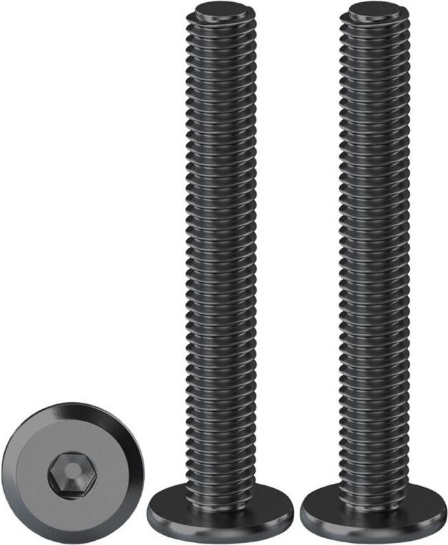 M6 x 50 mm Sechskant-Flachkopfschrauben – 20er-Packung, schwarze zylindrische Schrauben aus Edelstahl A2 V2A mit Innense...