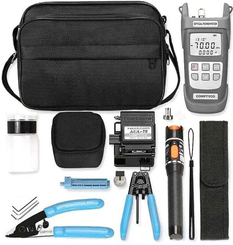 Vtizikl Kit Pro Installation Fibre FTTH - Testeur VFL 10km + Power Meter - Coupe-Câble AUA-7S - Dépannage Réseau Haut Dé...