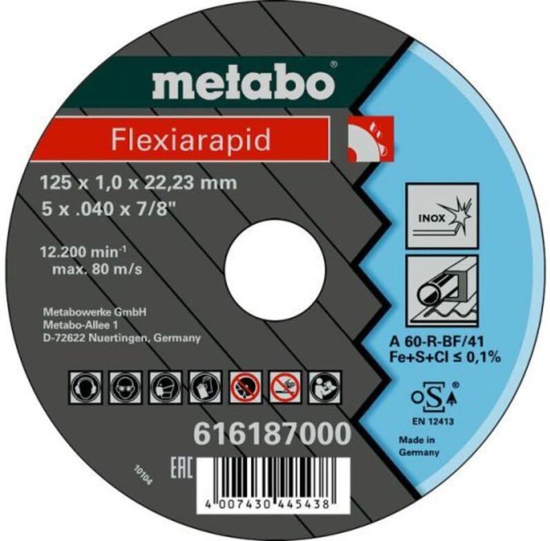 Flexiarapid Edelstahl TF 41 - 125 x 1,0 x 22,2 3 Metabo