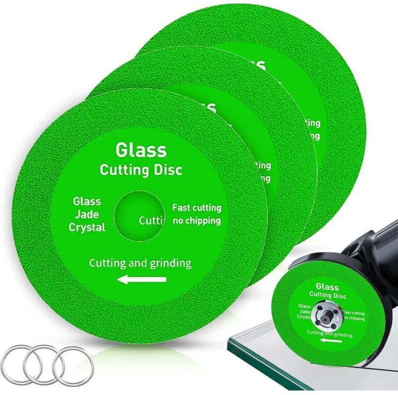 Set mit 3 Glastrennscheiben, Schleifscheiben für Steinplatten 100 x 22,23 mm, professionelle Diamantscheiben für Glasfli...