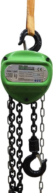 Baumarktplus - Kettenzug triangel 1t Tragkraft - 3m Hubhöhe - Doppelbremse hsc Flaschenzug Hebezug Seilzug