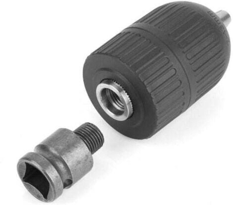 2-13 mm Kunststoff-Schnellspannbohrfutter mit 1/2"-Bohrfutteradapter zur Umrüstung auf Schlagschrauber