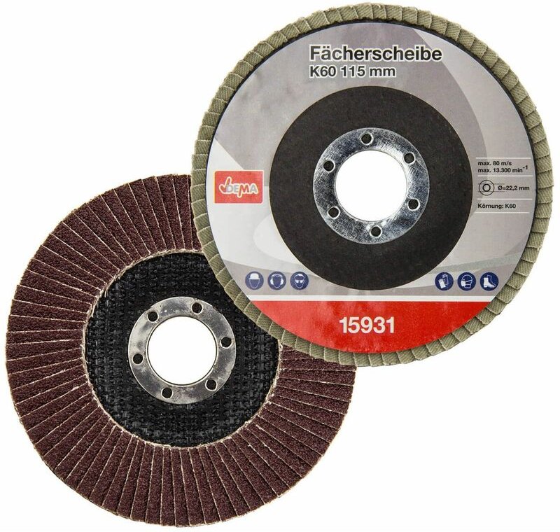 Dema - Fächerscheibe K60 115mm Schleifscheibe Lamellenscheibe Winkelschleifer Holz