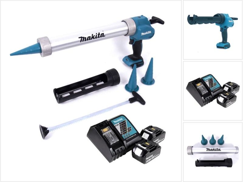 Makita DCG 180 RFX Akku Kartuschenpistole 18 V 300 / 600 ml + 2x Akku 3,0 Ah + Ladegerät