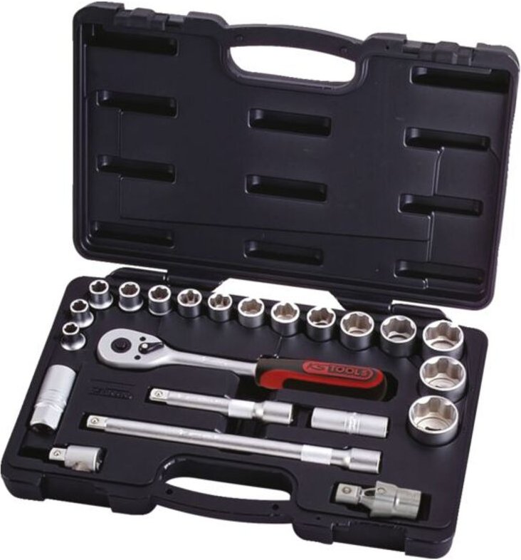 Klickratchette und Stecknuss 1/2 Zoll Set mit 22 Teilen – KS Tools