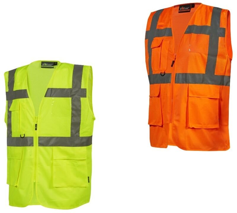 U-Power Castor Warnschutz-Arbeitsweste - XL/XXL - Orange