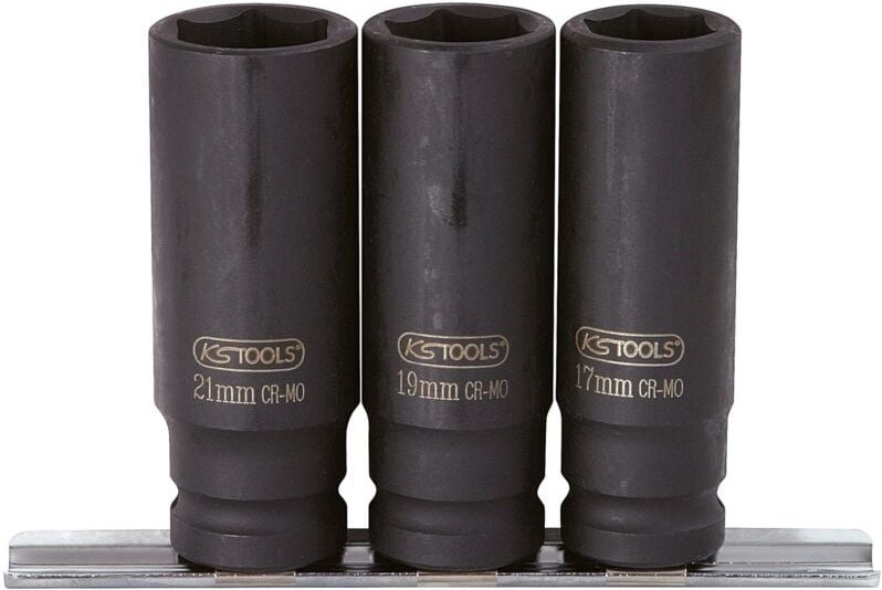 KS TOOLS 1/2" Sechskant-Kraft-Stecknuss-Satz lang 3tlg. - 515.0103
