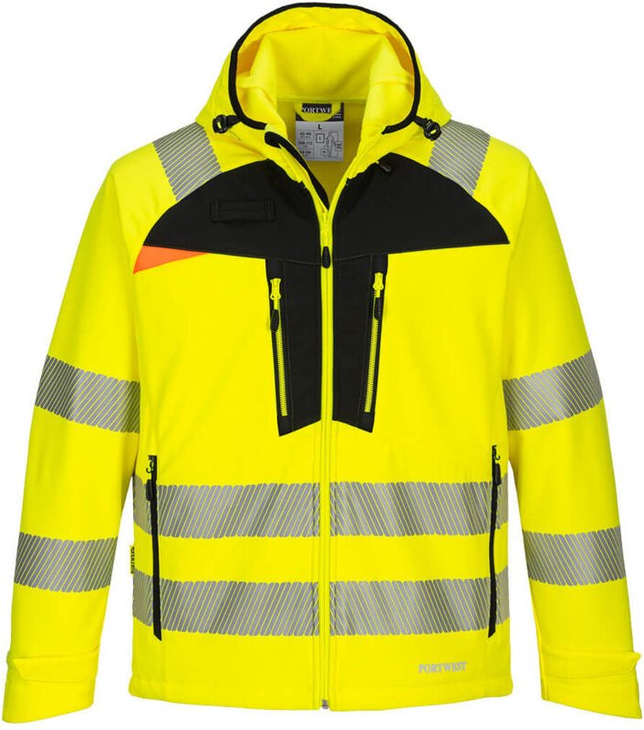 Softshell-Jacke Hv Dx4 – Größe 5XL – Gelb/Schwarz – Portwest