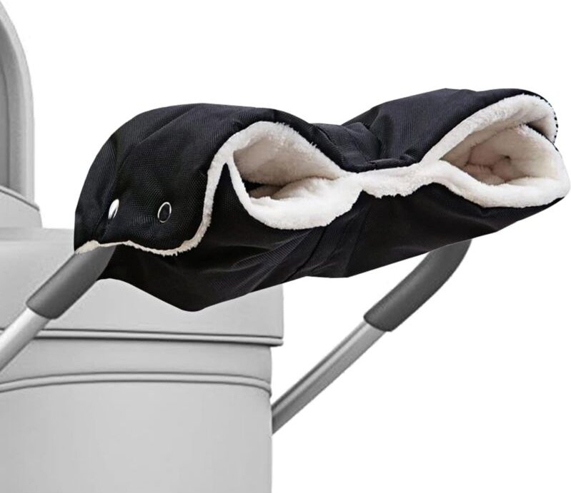Kinderwagenhandschuhe, Kinderwagenfäustlinge mit warmem Fleece und Baumwolle, wasser- und winddichte Handschützer für Ki...