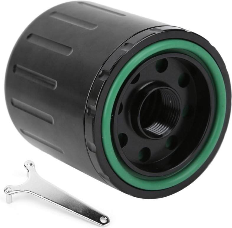 Acouto Hochleistungs-Ölfilter M20x1.5, Gewinde mit Magnet, waschbar und wiederverwendbar, Ersatz für (Schwarz).