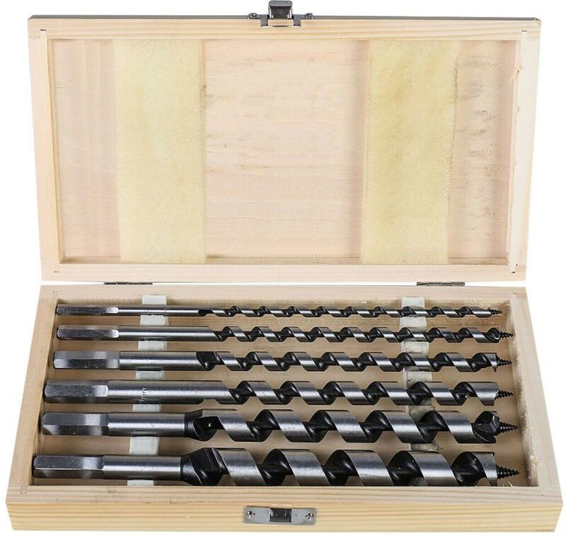 Holzbohrer Set 6 Tlg Schlangenbohrer Spiralbohrer Set 10-20mm Balkenbohrer Bohrer Lang 230mm