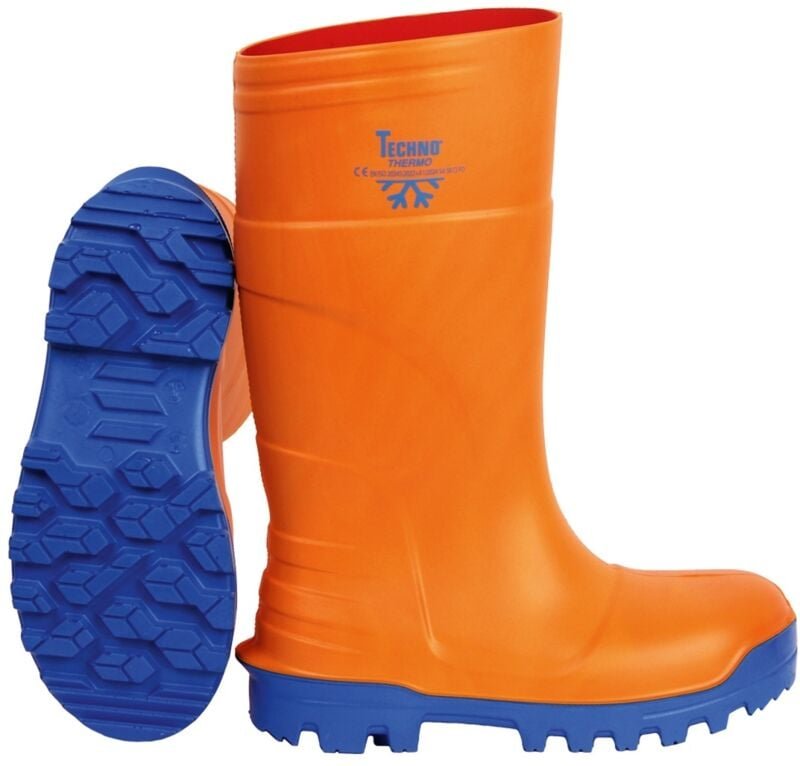 Feldtmann Techno Boots PU-Sicherheitsgummistiefel Navesti 35337 Gr. 43 orange/blau