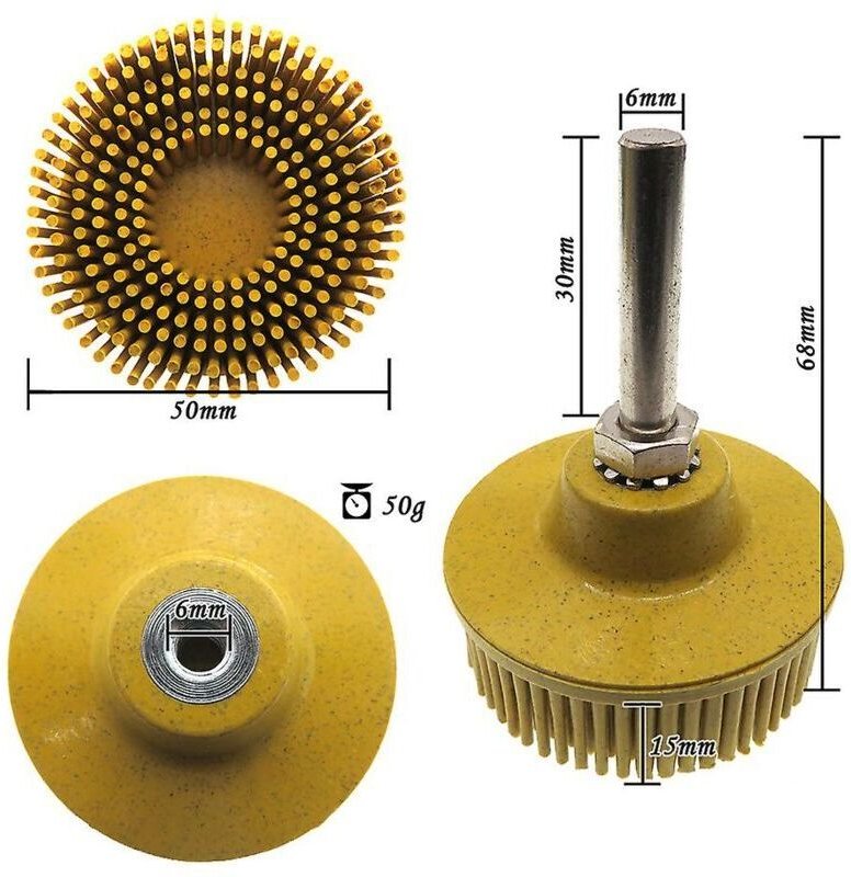 2-Zoll-Borstenscheibe, Schleifbürste aus Schmirgelgummi, Polierscheibe, Polierbürste zum Entfernen von Graten und Rost (...