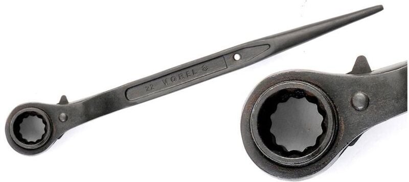 Doppelseitiger Ratschen-Steckschlüssel 19x22 mm für Gerüste 52936 VOREL