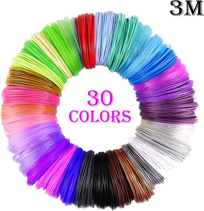 20 Farben pla 3D-Stiftfilament, MYNT3D, DeWang, 3D-Stift und 3D-Druckstift, 3 m