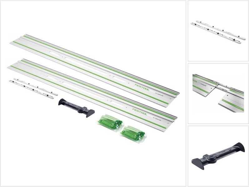 Festool FS 1400/2-KP Führungsschiene 2 Stück 1400 mm für Hand, Tauch und Stichsägen / Oberfräse + FS/2-AW Abweiser + FSV...