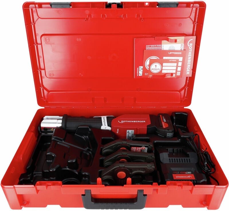 Romax Compact iii Akku Pressmaschine Basic Set 1 18 v 19 kN ( 1000004267 ) + 1x Akku 2,0 Ah + Ladegerät - Rothenberger