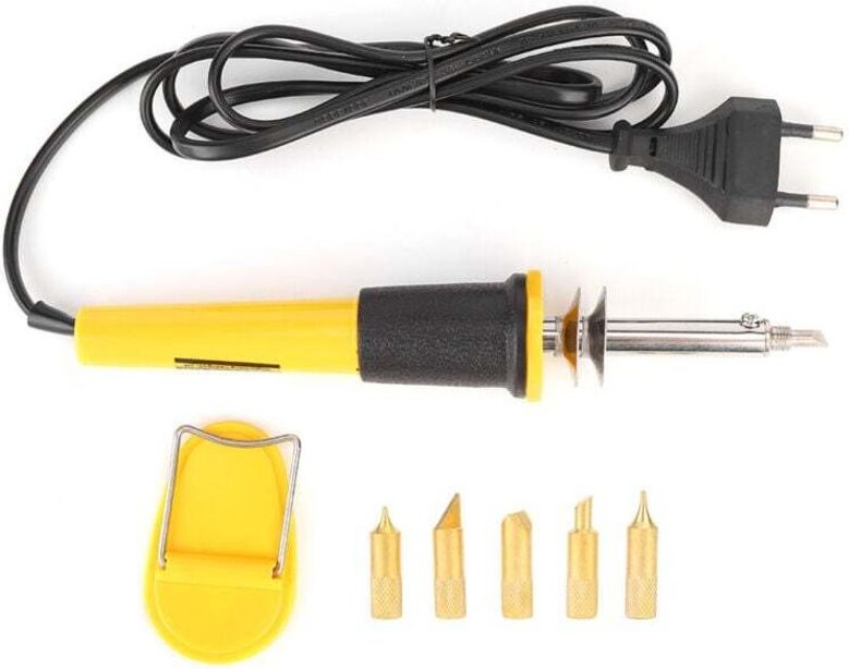 Stylo Pyrograveur Électrique 40W 220V Outil Artisanal Pour Cuir Et Bois Avec Prise UE