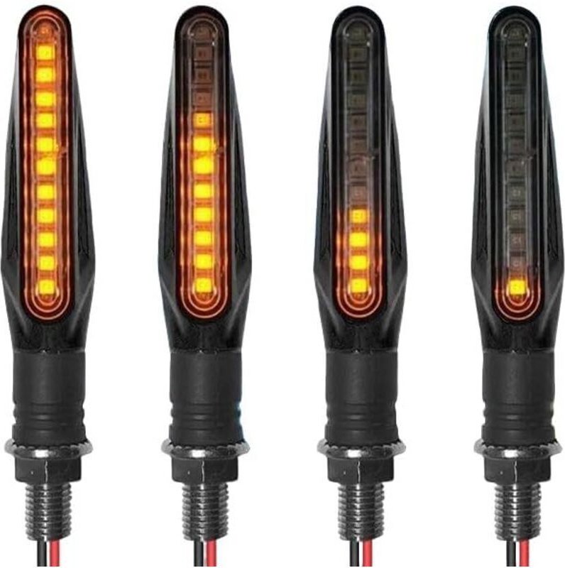 Satz mit 4 12V sequenziellen LED-Motorradblinkern, gelben wasserdichten Blinkern, universellen dynamischen Lauflichtanze...