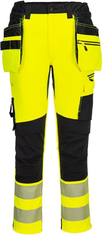 Hose Dx4 Hochsichtbarkeit mit abnehmbaren, schwebenden Taschen – Größe 46 – Gelb/Schwarz – Portwest